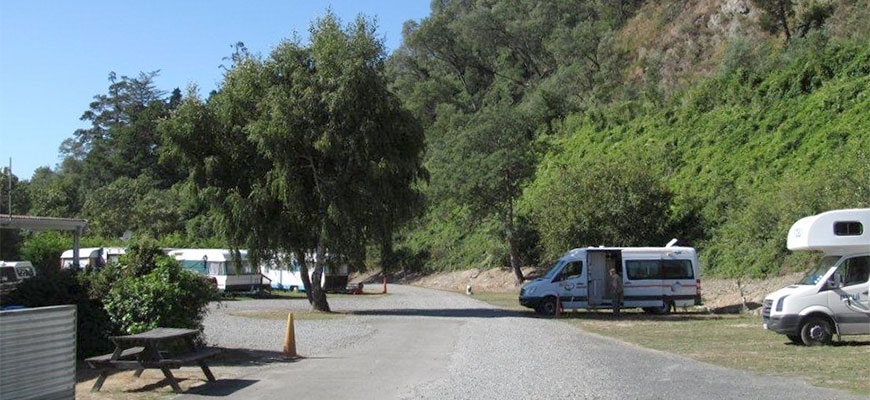 Alexanders Holiday Park cabins with communal showers, toilets and kitchen